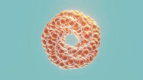 Abstract ring with transparent bubbles. Flying caviar. 3d render. Stock Footage 144061879