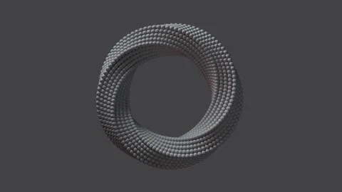 Abstract ring, twisted shape, 3d rendering. Stock Illustration