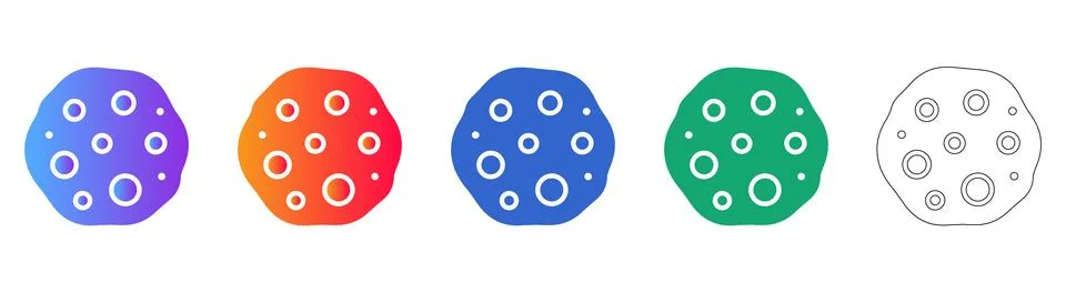 Abstract Ringed Circle Icons Set Stock Illustration