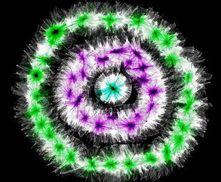 Abstract rings Abstract generated light rings pattern black background Cop... Stock Photos