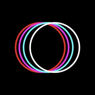 Abstract rings creating visual chromatic aberration effect Illustrazione stock
