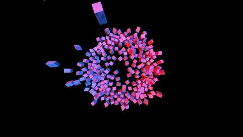 Abstract Ripple From Cubes With Medium Amplitude Stock Footage 99232836