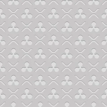 Abstract Ripple symbols seamless pattern. Light white elegant background. Rep Illustrazione stock