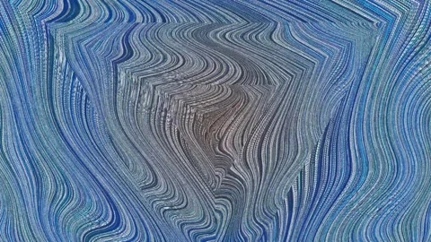 Abstract ripples pattern with blue and yellow layers a close-up, view Stock Footage 335663610