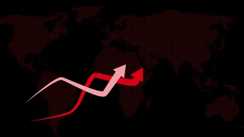 Abstract rising arrows world map showing growth progress and business succe.. Stock Footage 337175910