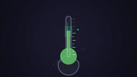 Abstract rising temperature gauge design indicating change or heat levels Stock Footage 344645745