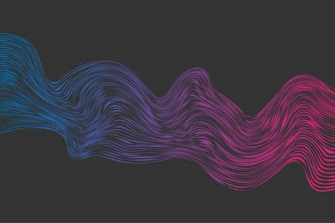 Abstract river flow vector background. Blue and pink on black background Stock Illustration