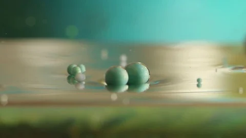 Abstract River with Mint Green Bubbles Stock Footage 75653343