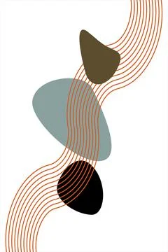 Abstract river with shapes drawn vector design Stock Illustration