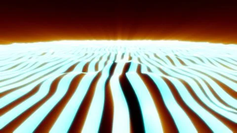 Abstract road background made of blue glowing shiny digital hi-tech stripes.. Stock Illustration