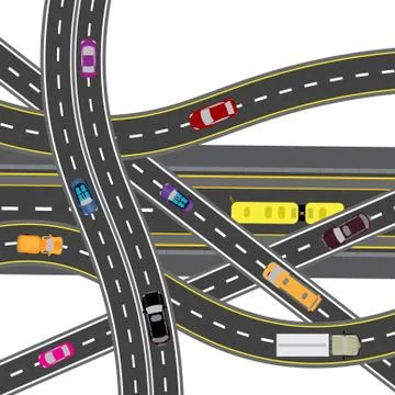 Abstract road junction. The intersections of various roads. Transport. illu.. Stock Illustration
