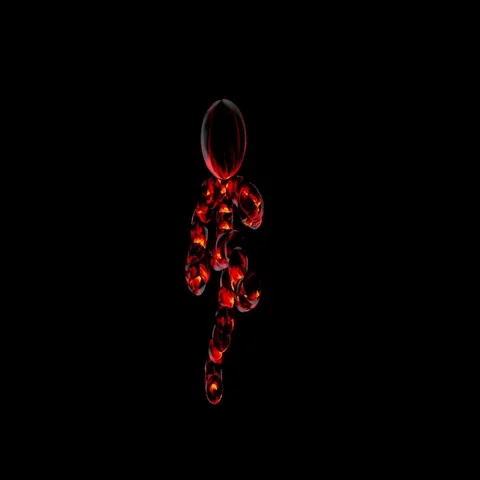 Abstract robot dancer made with lava flames against black bakground Stock Footage 69457565