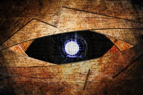 Abstract robot eye background Stock Photos