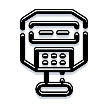 Abstract robot face icon representing artificial intelligence Stock Illustration