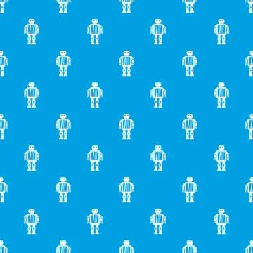 Abstract robot pattern seamless blue Illustrazione stock