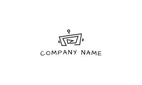 Abstract Robot vector logo image Stock Illustration