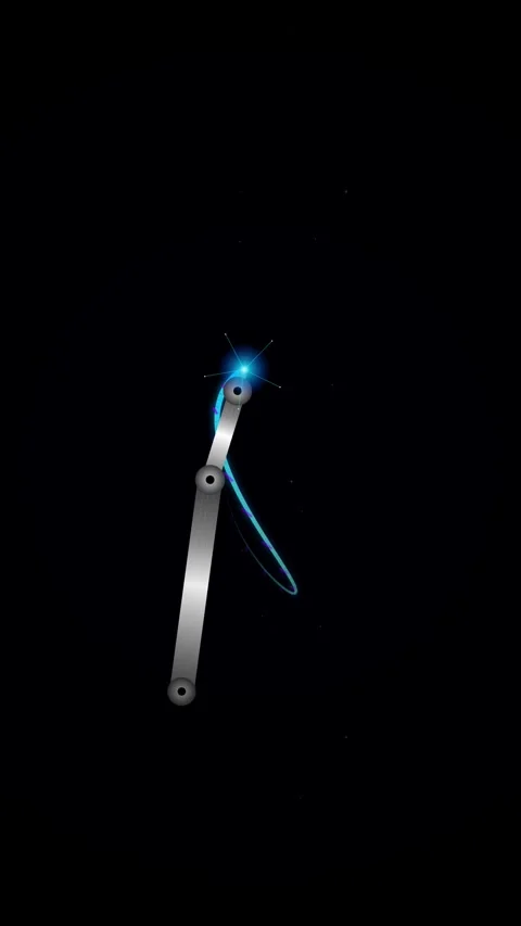 Abstract Robotic Arm with Glowing Light Trail on Black Background Stock Footage 346207918