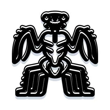 Abstract robotic spider creature standing with claws Stock Illustration