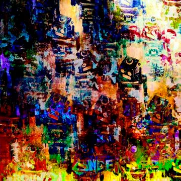 Abstract robots image   urban 스톡 일러스트