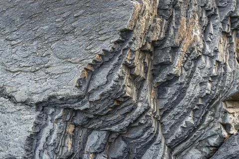 Abstract Rock with Striations, Aberystwyth Stock Photos