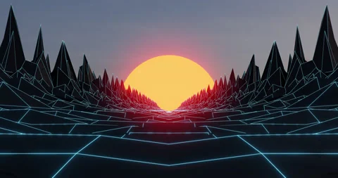 Abstract rocks and big bright sun in the center Video stock 130870913