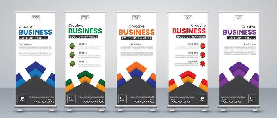 Abstract roll up banner design Stock Illustration