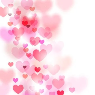 Abstract romantic background with flying hearts Stock Illustration