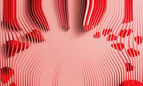Abstract romantic background with red heart shapes distorted through a wavy.. Stock Illustration