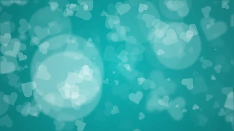 Abstract romantic blurred blue background with white hearts and bokeh. Looped Stock Footage 252085457