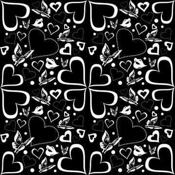 Abstract Romantic love seamless background or wrapper, vector illustration Stock Illustration