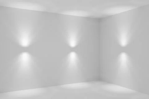 Abstract room corner with wall lamp spotlights closeup Stock Illustration