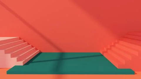 Abstract room interior. 3d illustration. Minimal style 3d wallpaper. Stock-Illustration