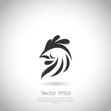 Abstract rooster logo template Ilustração Stock