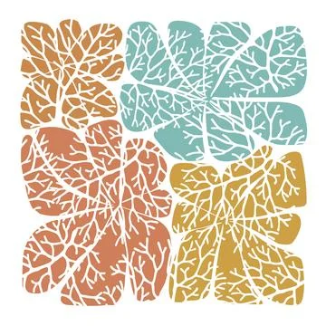 Abstract root and flower design element on white background Stock Illustration