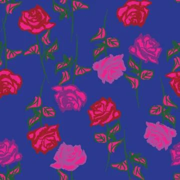 Abstract Rose Floral Seamless Pattern Design イラスト素材