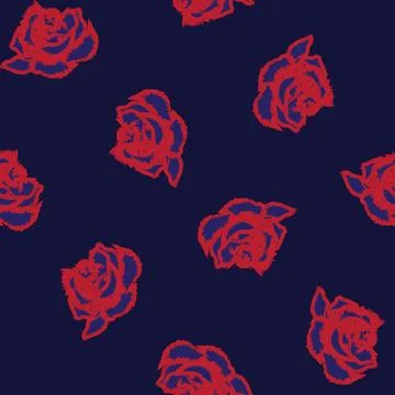 Abstract Rose Floral Seamless Pattern Design Illustrazione stock