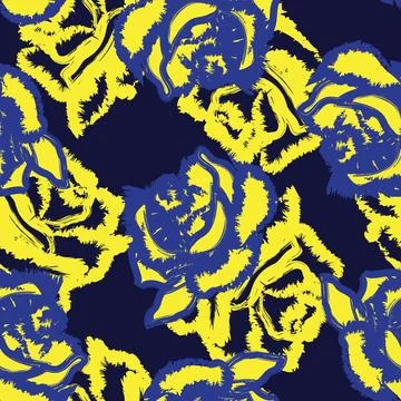 Abstract Rose Floral Seamless Pattern Design Stock Illustration