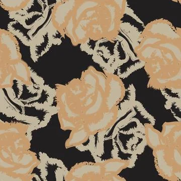 Abstract Rose Floral Seamless Pattern Design Stock Illustration