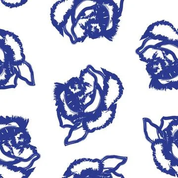 Abstract Rose Floral Seamless Pattern Design Stock Illustration