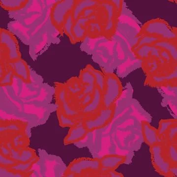 Abstract Rose Floral Seamless Pattern Design Illustrazione stock