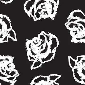 Abstract Rose Floral Seamless Pattern Design Illustrazione stock