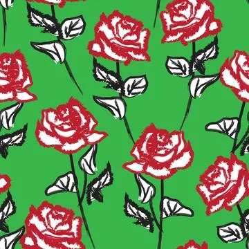Abstract Rose Floral Seamless Pattern Design Stock Illustration