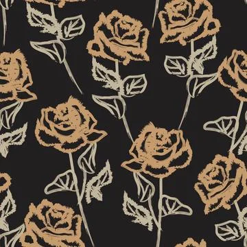 Abstract Rose Floral Seamless Pattern Design 库存插图
