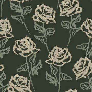 Abstract Rose Floral Seamless Pattern Design イラスト素材