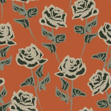 Abstract Rose Floral Seamless Pattern Design Stock Illustration