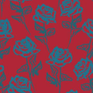Abstract Rose Floral Seamless Pattern Design Illustrazione stock