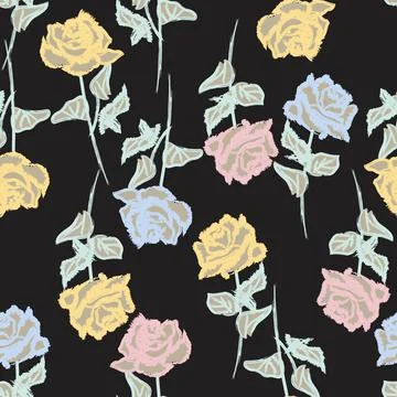 Abstract Rose Floral Seamless Pattern Design 스톡 일러스트