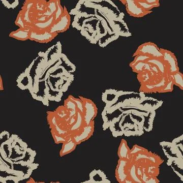 Abstract Rose Floral Seamless Pattern Design イラスト素材