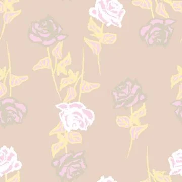 Abstract Rose Floral Seamless Pattern Design Stock Illustration