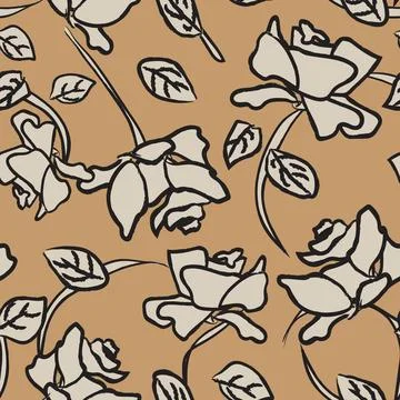 Abstract Rose Floral Seamless Pattern Design Illustrazione stock
